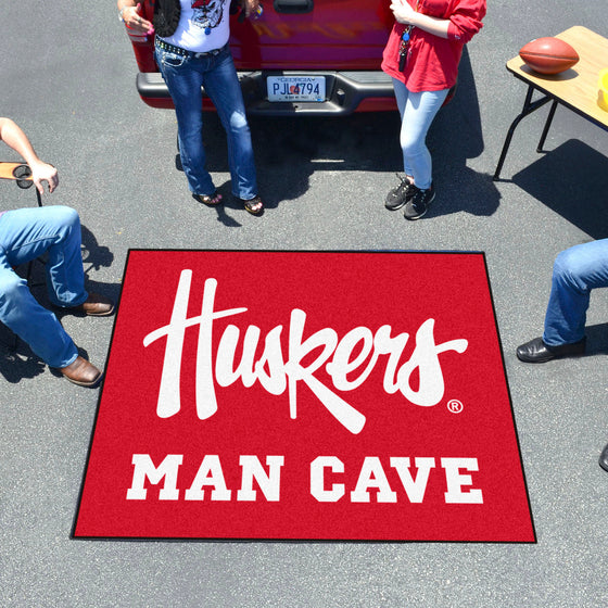 Nebraska Cornhuskers Man Cave Tailgater Rug - 5ft. x 6ft., "Huskers"