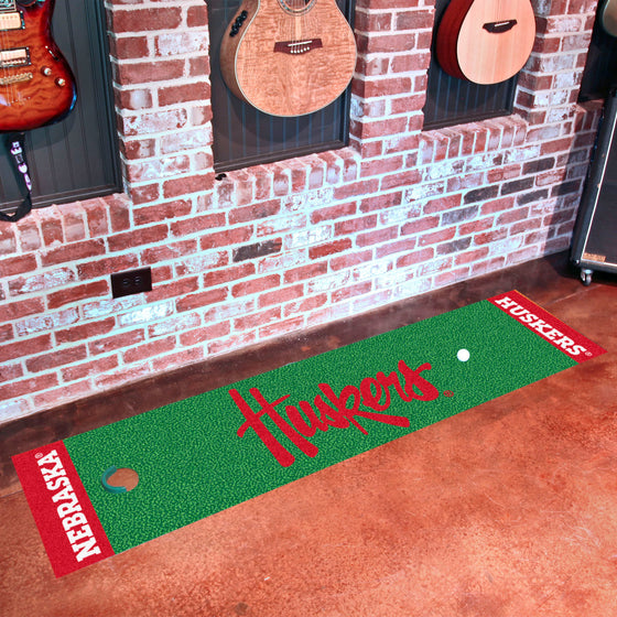 Nebraska Cornhuskers Putting Green Mat - 1.5ft. x 6ft., "Huskers"