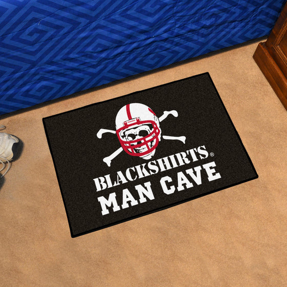 Nebraska Cornhuskers Man Cave Starter Mat Accent Rug - 19in. x 30in., Blackshirts