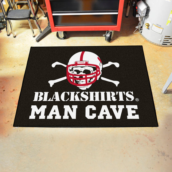 Nebraska Cornhuskers Man Cave All-Star Rug - 34 in. x 42.5 in., Blackshirts