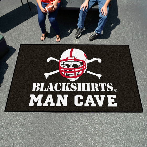 Nebraska Cornhuskers Man Cave Ulti-Mat Rug - 5ft. x 8ft., Blackshirts