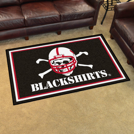 Nebraska Cornhuskers 4ft. x 6ft. Plush Area Rug, Blackshirts