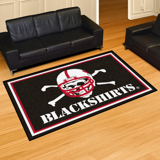 Nebraska Cornhuskers 5ft. x 8 ft. Plush Area Rug, Blackshirts