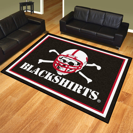 Nebraska Cornhuskers 8ft. x 10 ft. Plush Area Rug, Blackshirts