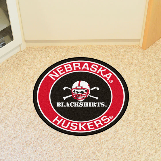 Nebraska Cornhuskers Roundel Rug - 27in. Diameter, Blackshirts