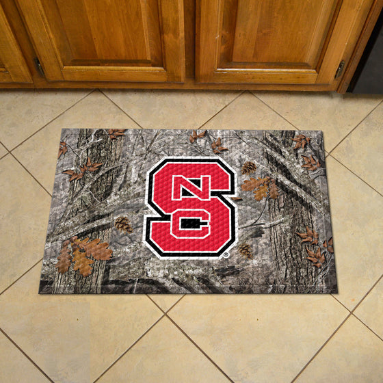 NC State Wolfpack Rubber Scraper Door Mat Camo, NCS Logo