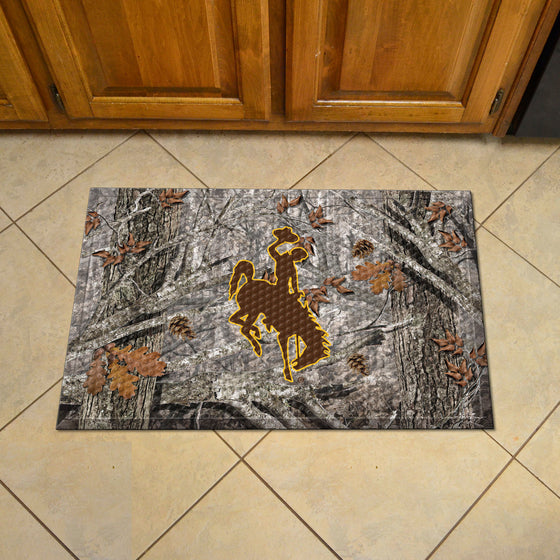 Wyoming Cowboys Rubber Scraper Door Mat Camo