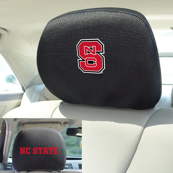 NC State Wolfpack Embroidered Head Rest Cover Set - 2 Pieces