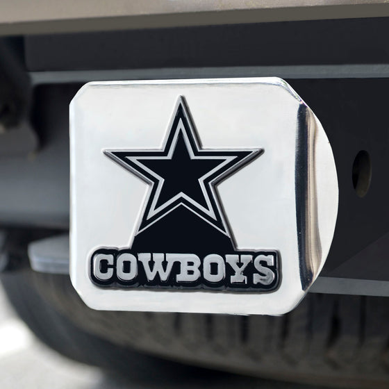 Dallas Cowboys Chrome Metal Hitch Cover with Chrome Metal 3D Emblem