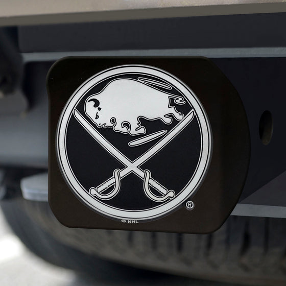 Buffalo Sabres Black Metal Hitch Cover with Metal Chrome 3D Emblem