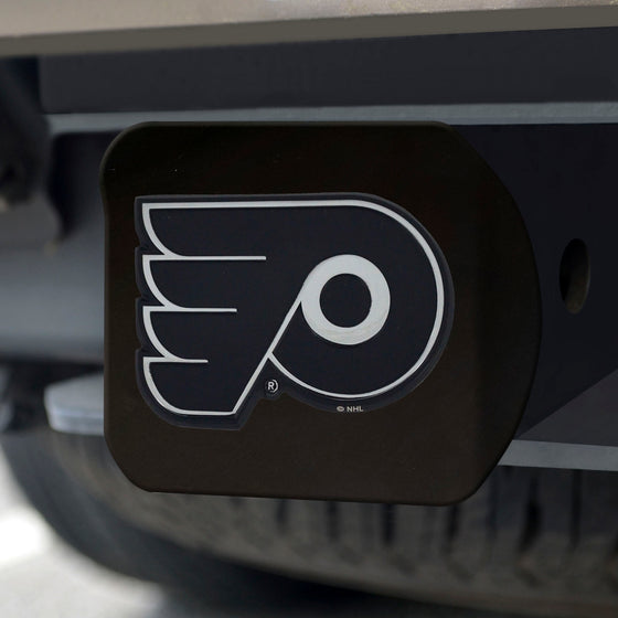 Philadelphia Flyers Black Metal Hitch Cover with Metal Chrome 3D Emblem