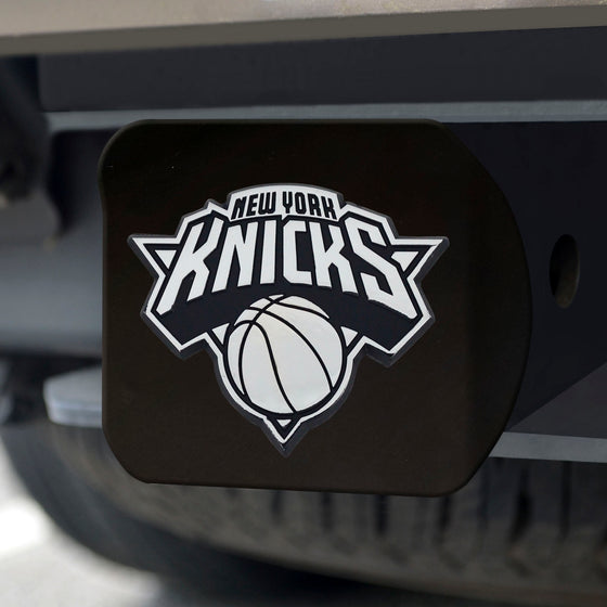 New York Knicks Black Metal Hitch Cover with Metal Chrome 3D Emblem