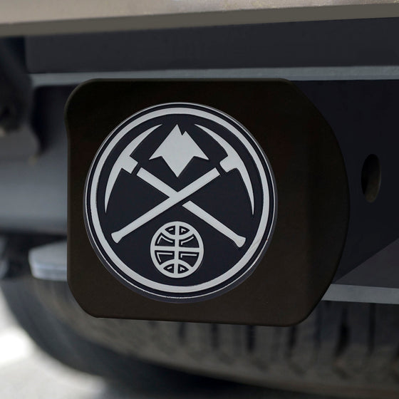 Denver Nuggets Black Metal Hitch Cover with Metal Chrome 3D Emblem