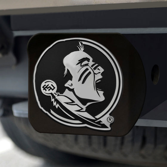 Florida State Seminoles Black Metal Hitch Cover with Metal Chrome 3D Emblem