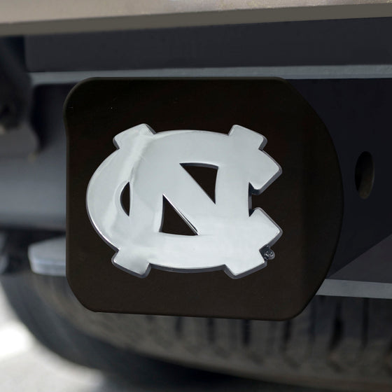 North Carolina Tar Heels Black Metal Hitch Cover with Metal Chrome 3D Emblem