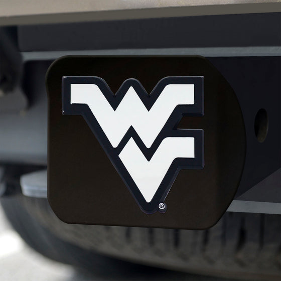 West Virginia Mountaineers Black Metal Hitch Cover with Metal Chrome 3D Emblem
