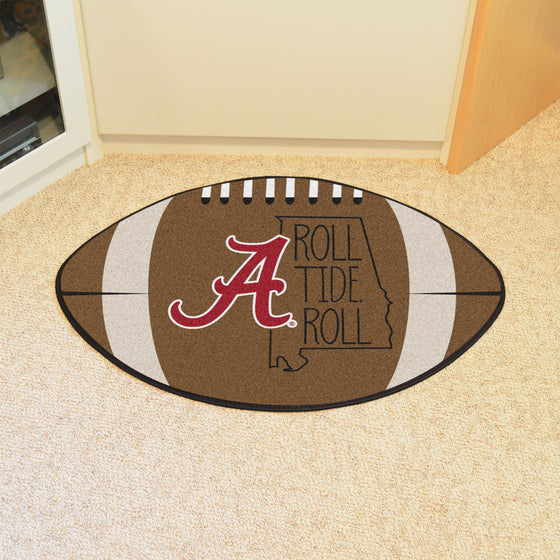 Alabama Crimson Tide Southern Style Football Rug - 20.5in. x 32.5in.