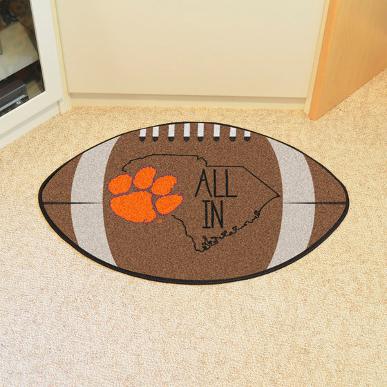 Clemson Tigers Southern Style Football Rug - 20.5in. x 32.5in.