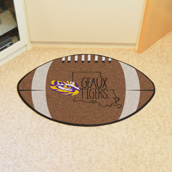 LSU Tigers Southern Style Football Rug - 20.5in. x 32.5in.