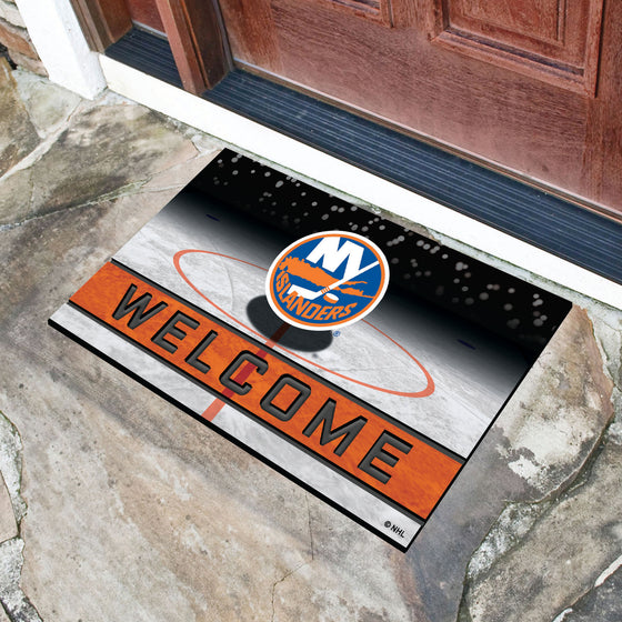 New York Islanders Rubber Door Mat - 18in. x 30in.