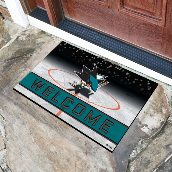 San Jose Sharks Rubber Door Mat - 18in. x 30in.