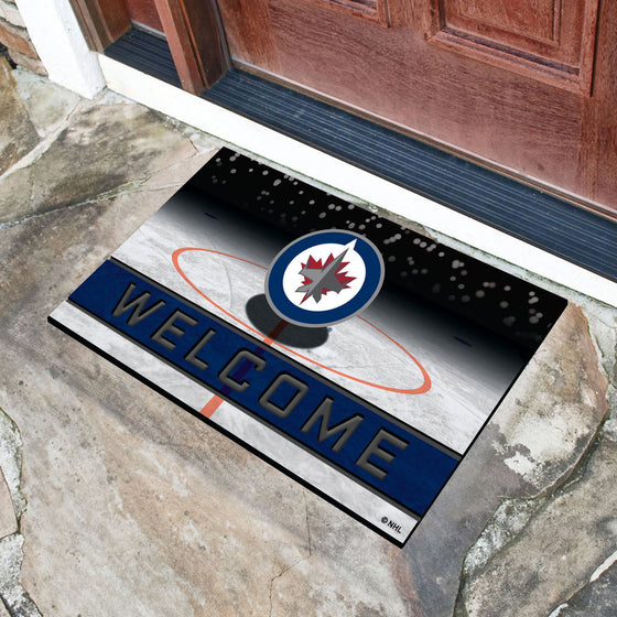 Winnipeg Jets Rubber Door Mat - 18in. x 30in.