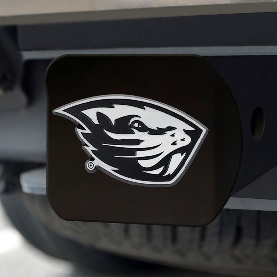 Oregon State Beavers Black Metal Hitch Cover with Metal Chrome 3D Emblem