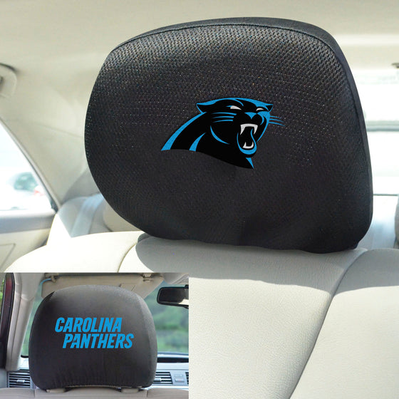 Carolina Panthers Embroidered Head Rest Cover Set - 2 Pieces
