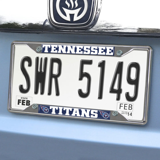 Tennessee Titans Chrome Metal License Plate Frame, 6.25in x 12.25in