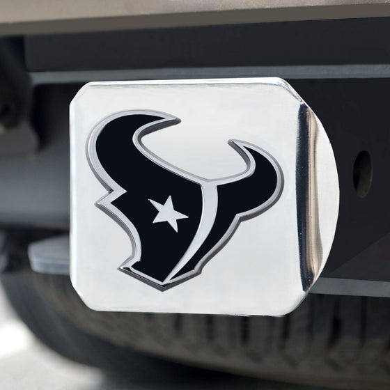 Houston Texans Chrome Metal Hitch Cover with Chrome Metal 3D Emblem