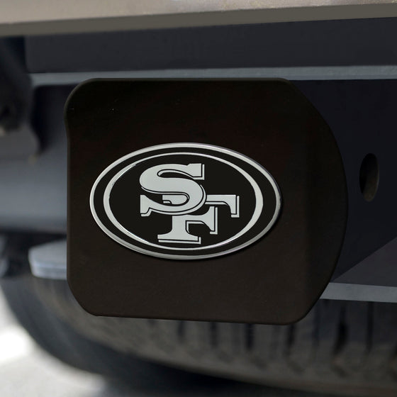 San Francisco 49ers Black Metal Hitch Cover with Metal Chrome 3D Emblem