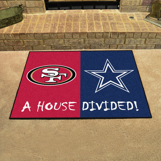 NFL House Divided - 49ers / Cowboys House Divided Rug - 34 in. x 42.5 in.