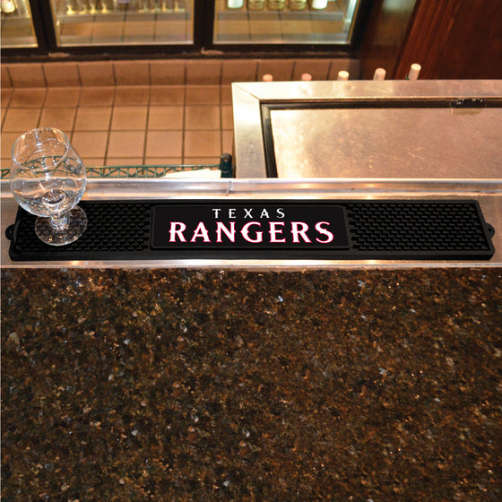 Texas Rangers Bar Drink Mat - 3.25in. x 24in.