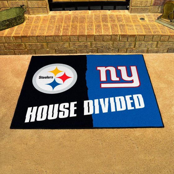 NFL House Divided - Steelers / Giants House Divided Rug - 34 in. x 42.5 in.