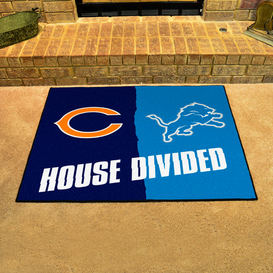 NFL House Divided - Bears / Lions House Divided Rug - 34 in. x 42.5 in.