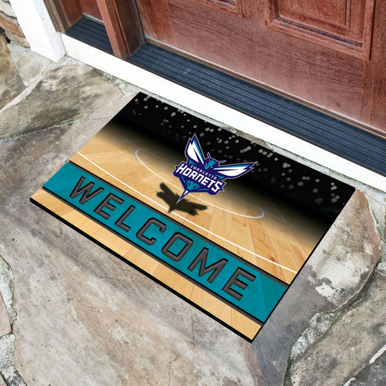 Charlotte Hornets Rubber Door Mat - 18in. x 30in.