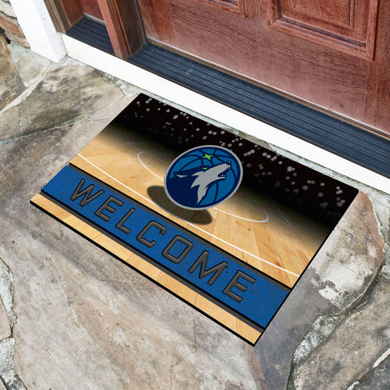 Minnesota Timberwolves Rubber Door Mat - 18in. x 30in.