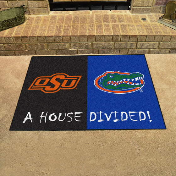 House Divided - Oklahoma State / Florida House Divided House Divided Rug - 34 in. x 42.5 in.