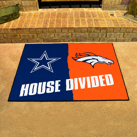 NFL House Divided - Cowboys / Broncos House Divided Rug - 34 in. x 42.5 in.