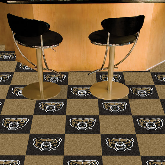 Oakland Golden Grizzlies Team Carpet Tiles - 45 Sq Ft.