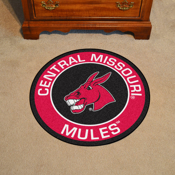 Central Missouri Mules Roundel Rug - 27in. Diameter