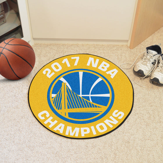 Golden State Warriors Basketball Rug - 27in. Diameter