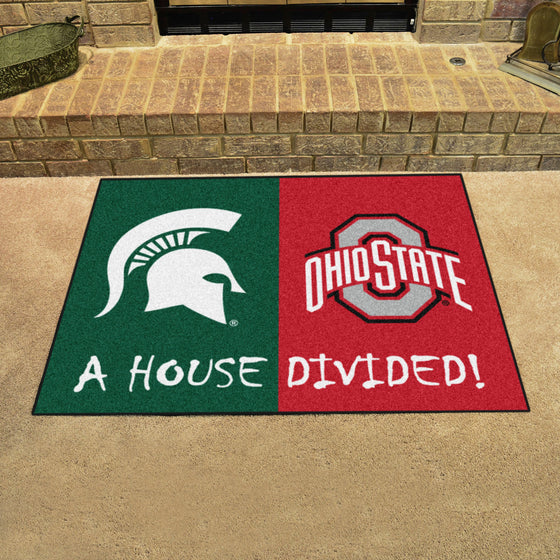 House Divided - Michigan State / Ohio State House Divided House Divided Rug - 34 in. x 42.5 in.