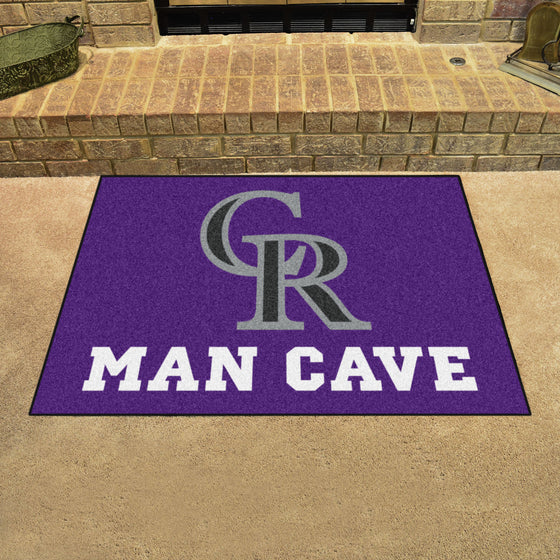 Colorado Rockies Man Cave All-Star Rug - 34 in. x 42.5 in.