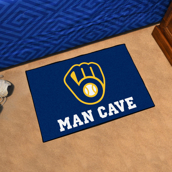 Milwaukee Brewers Man Cave Starter Mat Accent Rug - 19in. x 30in.