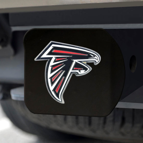 Atlanta Falcons Black Metal Hitch Cover - 3D Color Emblem