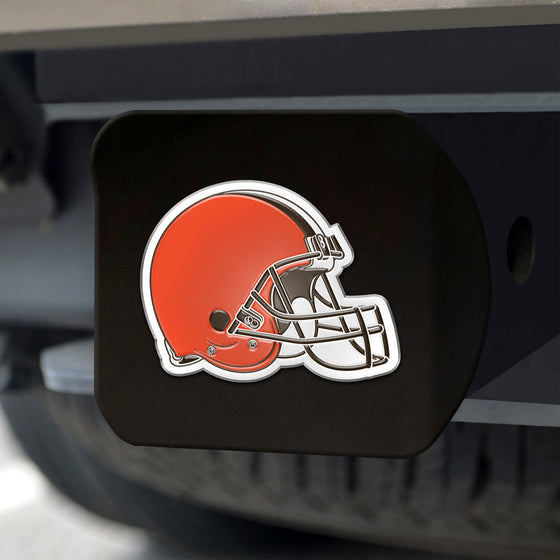 Cleveland Browns Black Metal Hitch Cover - 3D Color Emblem