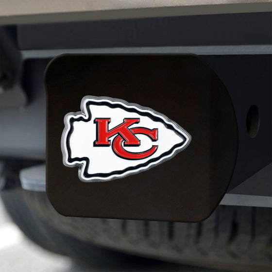 Kansas City Chiefs Black Metal Hitch Cover - 3D Color Emblem