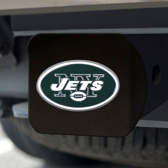 New York Jets Black Metal Hitch Cover - 3D Color Emblem