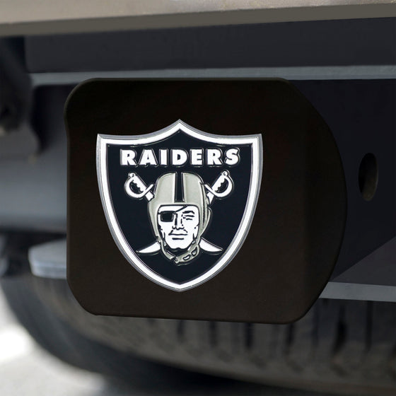 Las Vegas Raiders Black Metal Hitch Cover - 3D Color Emblem